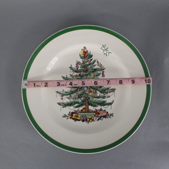 Spode 10" Plate White Green Multi Color Christmas Tree S3324 10" Plate - Picture 8 of 12